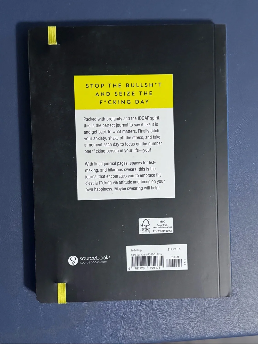 Carpe Diem Journal - Black with Yellow Accent